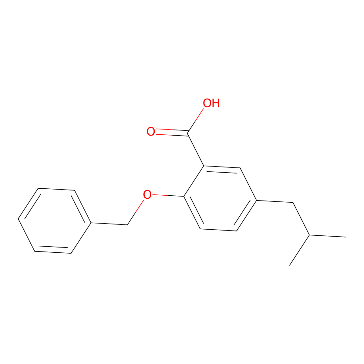 2-(BenZyloxy)-5-isobutylbenZoic acid molecular structure, CAS 186419-23-8
