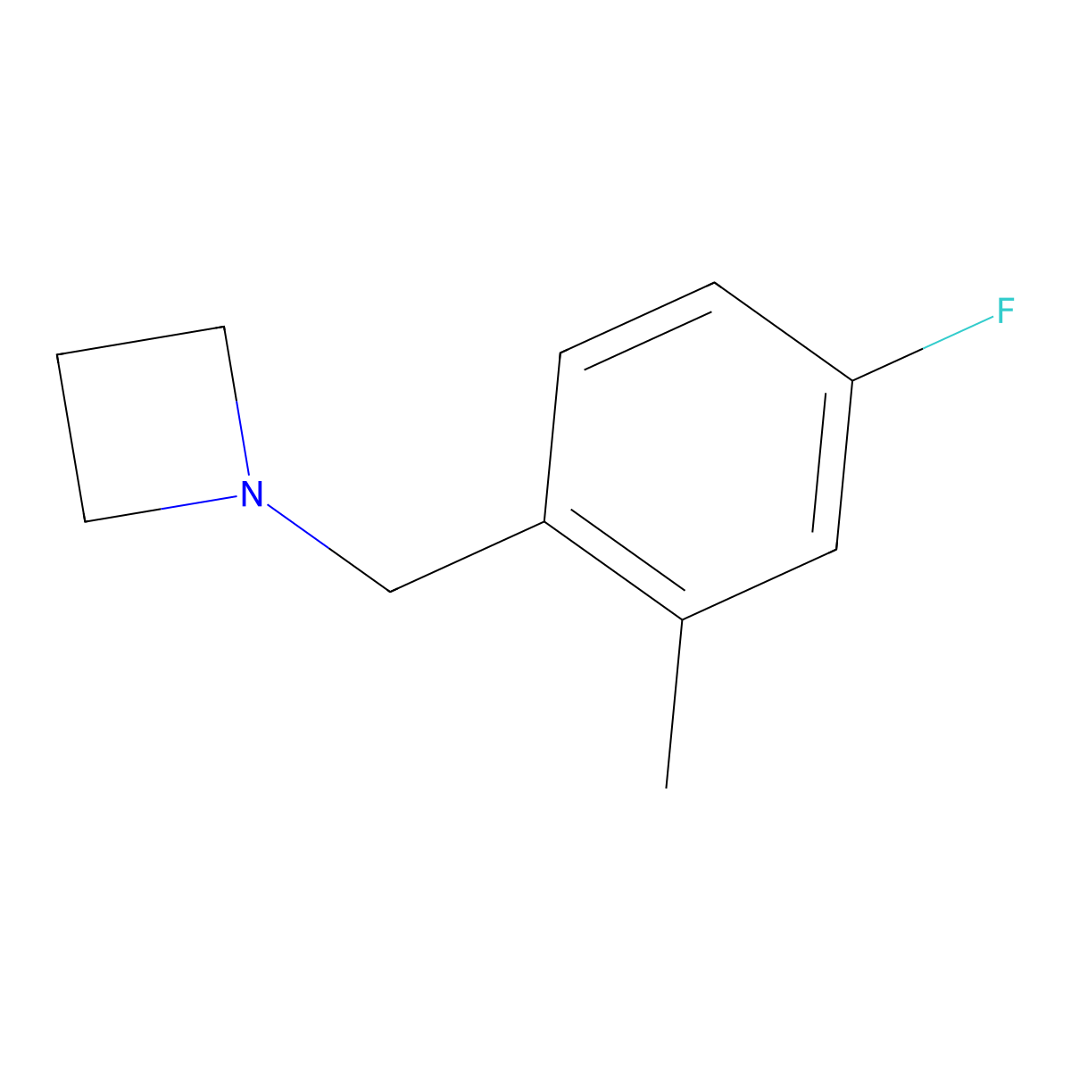 1-(4-Fluoro-2-methylbenzyl)azetidine molecular structure, CAS 1864216-24-9