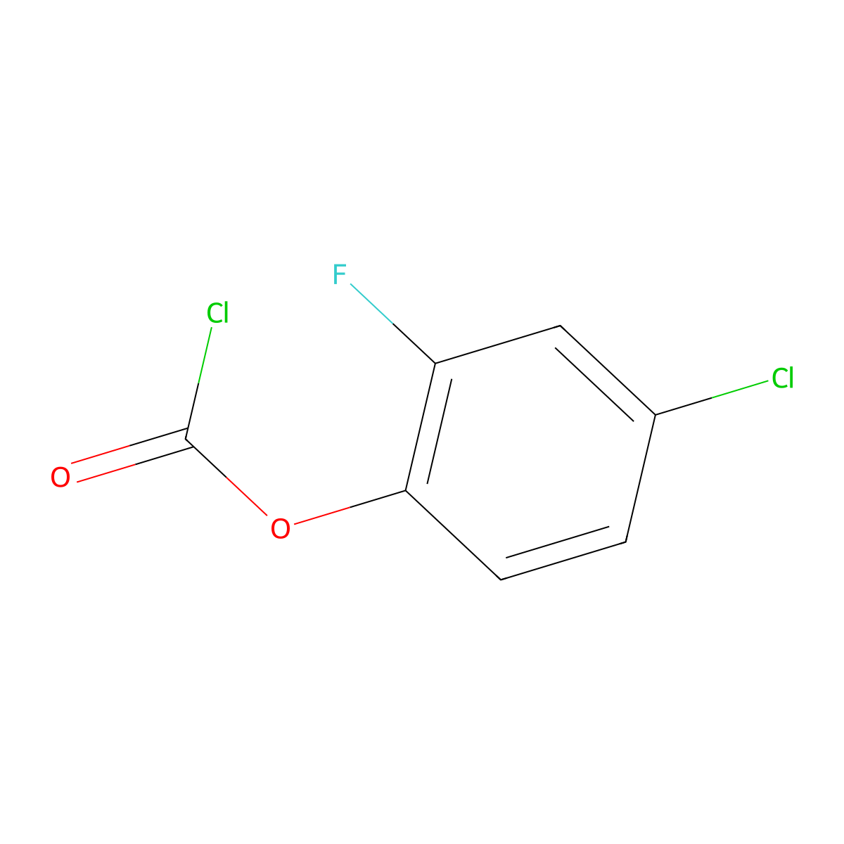 4-Chloro-2-fluorophenyl chloroformate molecular structure, CAS 1864220-69-8