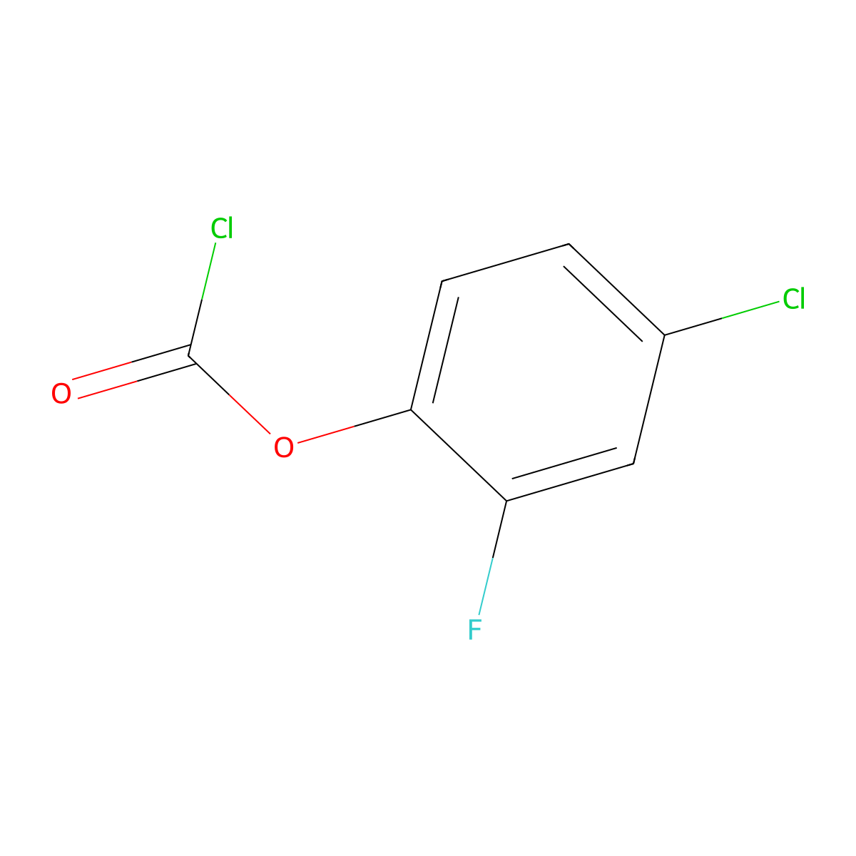 4-Chloro-2-fluorophenyl chloroformate molecular structure, CAS 1864220-69-8