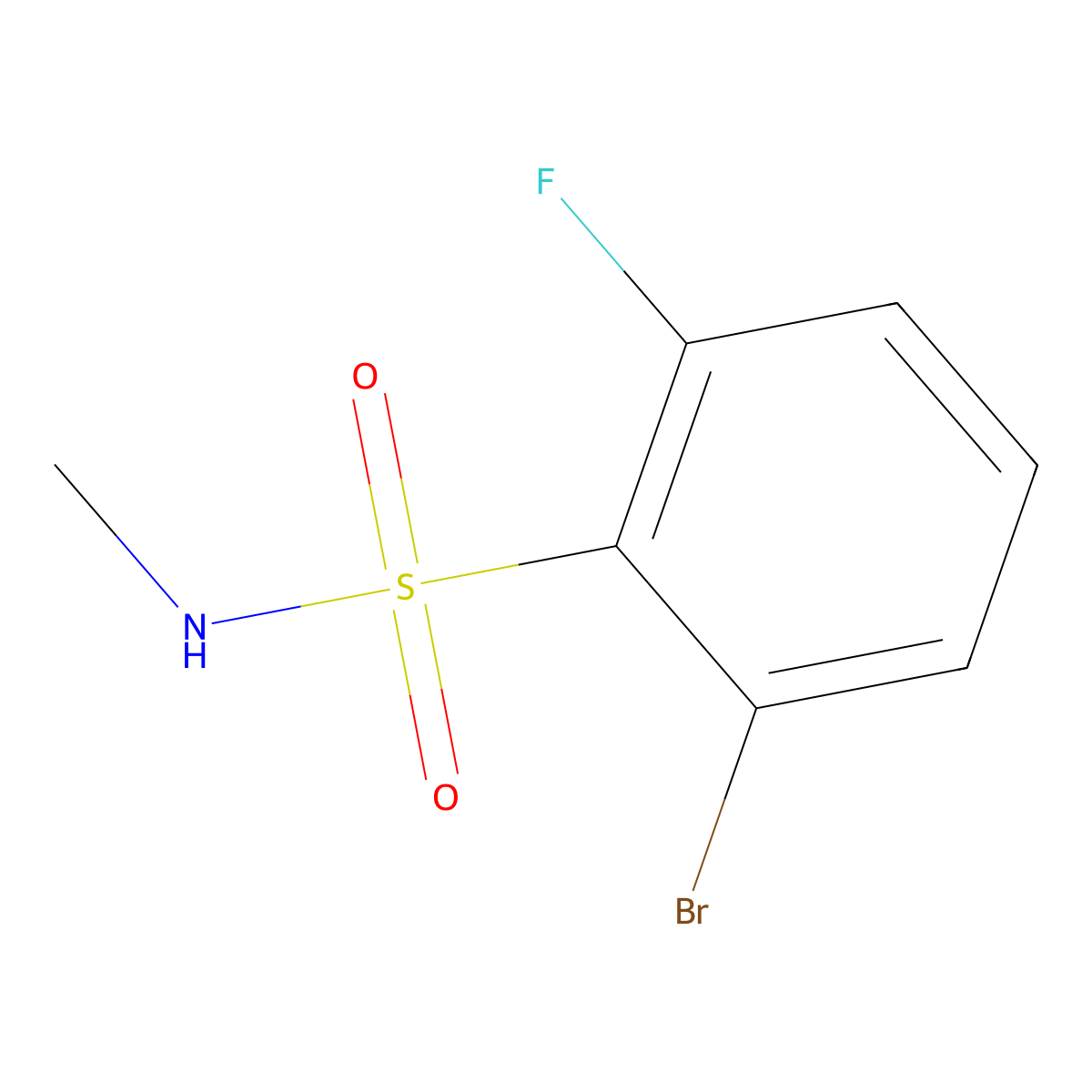 2-Bromo-6-fluoro-N-methylbenzene-1-sulfonamide molecular structure, CAS 1864221-05-5