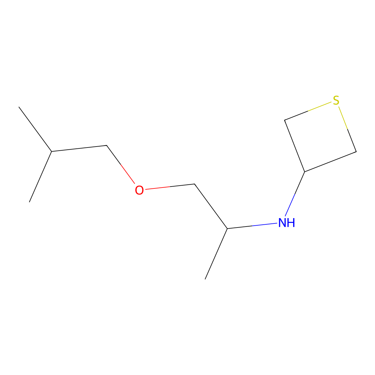 N-(1-Isobutoxypropan-2-yl)thietan-3-amine molecular structure, CAS 1864244-33-6