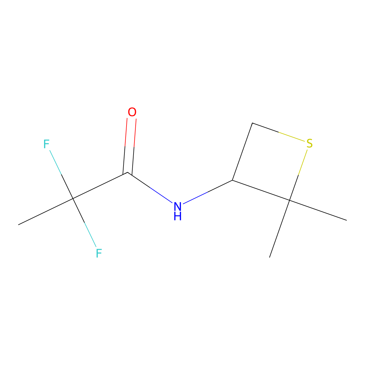 N-(2,2-Dimethylthietan-3-yl)-2,2-difluoropropanamide molecular structure, CAS 1864252-66-3