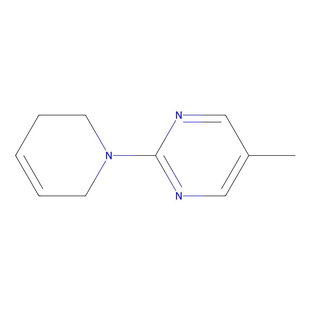 5-Methyl-2-(1,2,3,6-tetrahydropyridin-1-yl)pyrimidine molecular structure, CAS 1864256-47-2