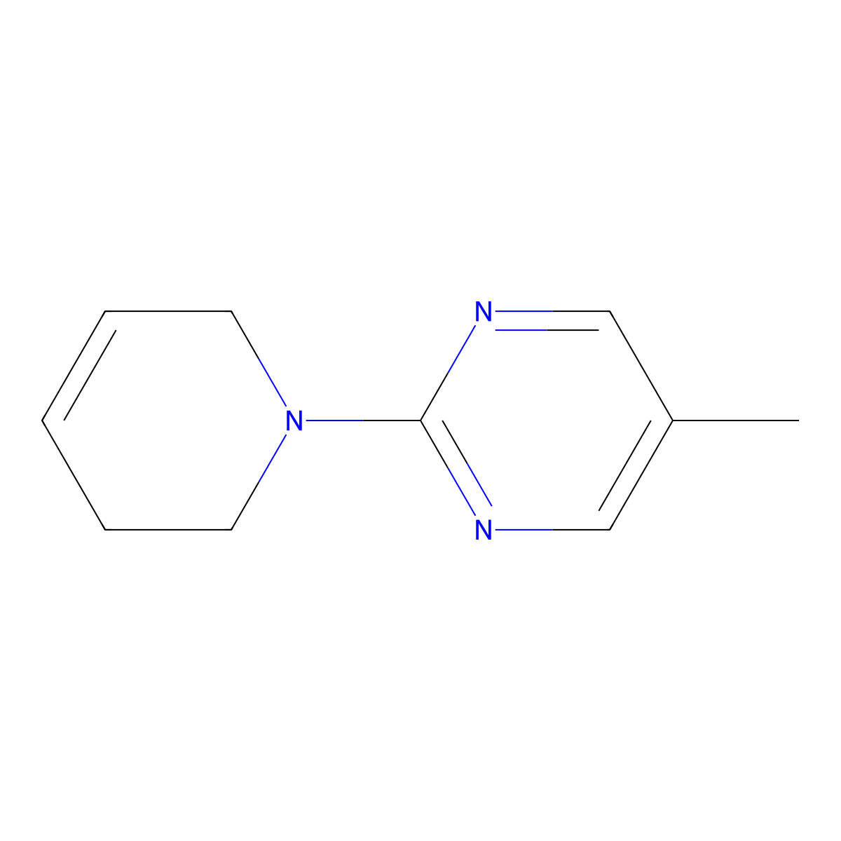 5-Methyl-2-(1,2,3,6-tetrahydropyridin-1-yl)pyrimidine molecular structure, CAS 1864256-47-2