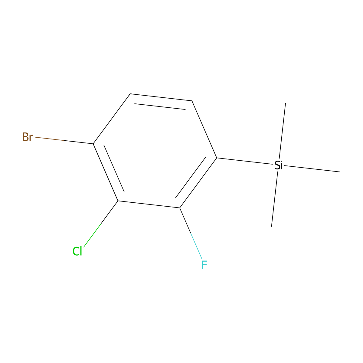 (4-Bromo-3-chloro-2-fluorophenyl)trimethylsilane molecular structure, CAS 1864257-83-9