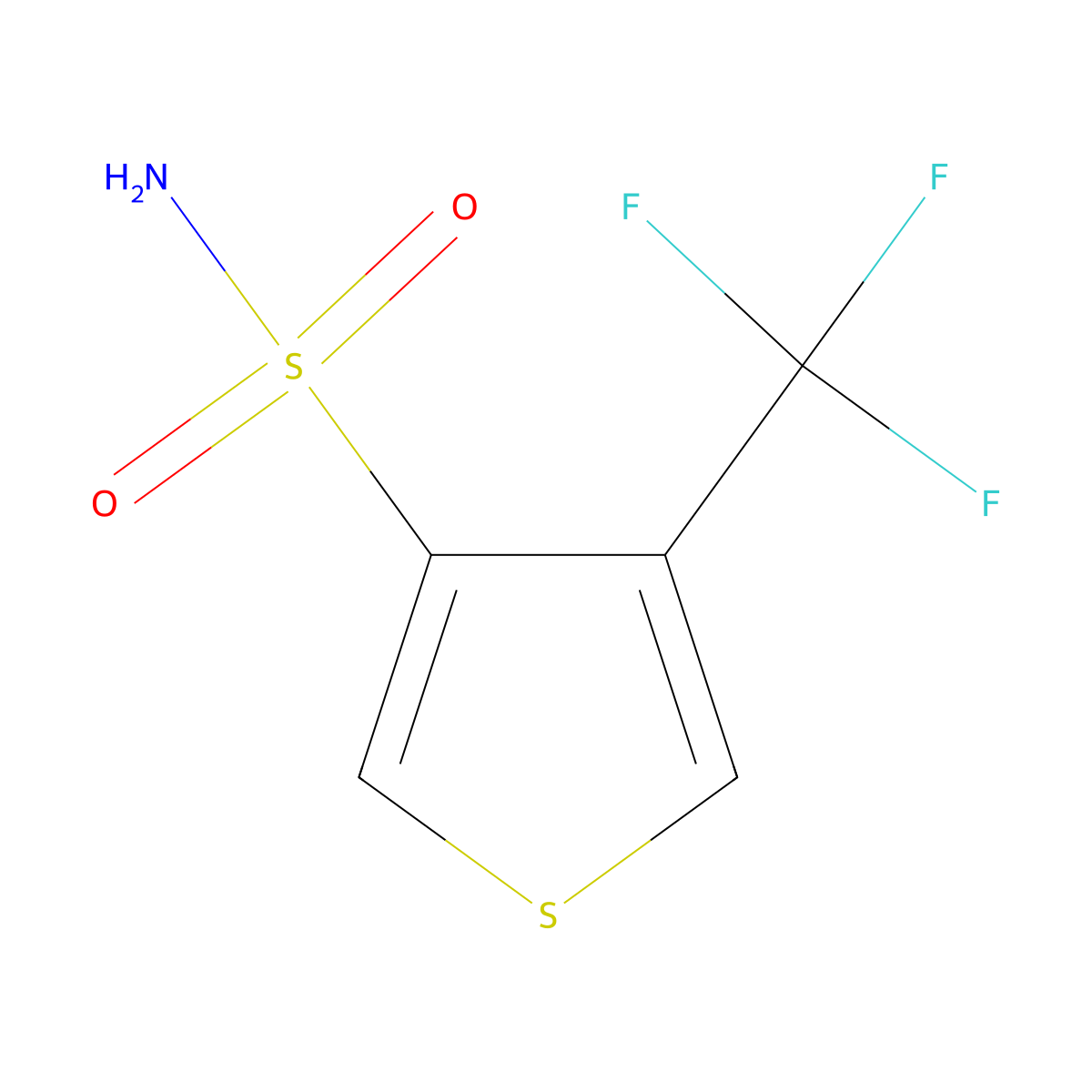 4-(Trifluoromethyl)thiophene-3-sulfonamide molecular structure, CAS 1864259-47-1