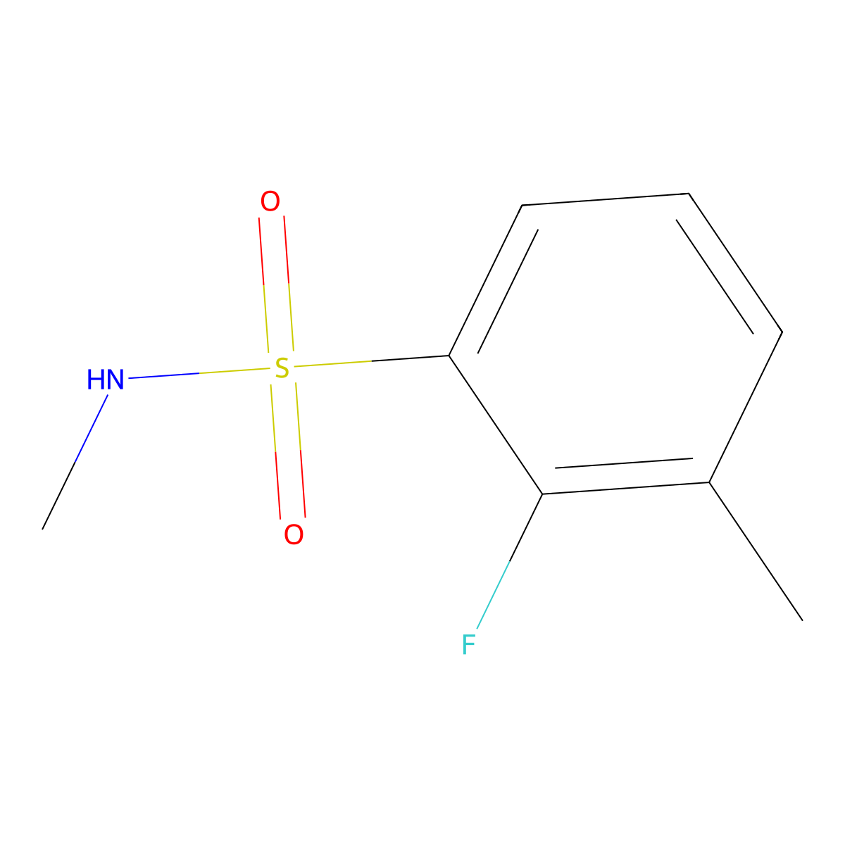 2-fluoro-N,3-dimethylbenzene-1-sulfonamide molecular structure, CAS 1864268-87-0