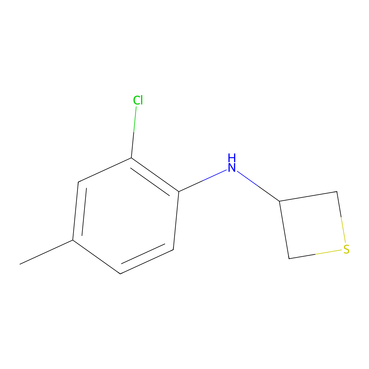 N-(2-Chloro-4-methylphenyl)thietan-3-amine molecular structure, CAS 1864274-76-9