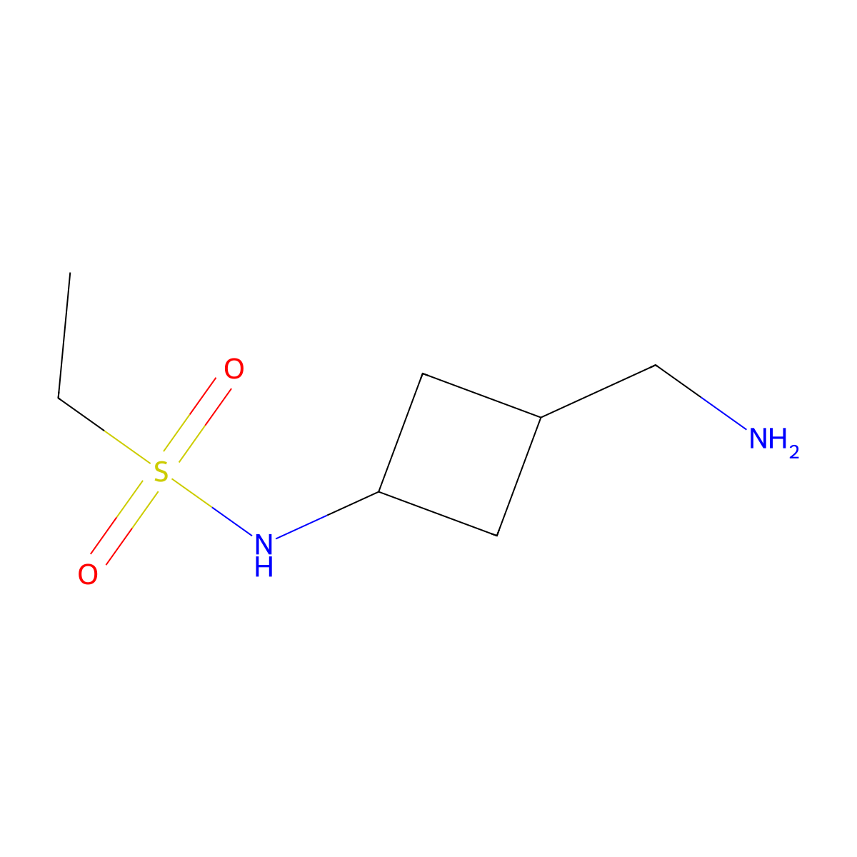 N-[3-(aminomethyl)cyclobutyl]ethane-1-sulfonamide molecular structure, CAS 1864293-03-7