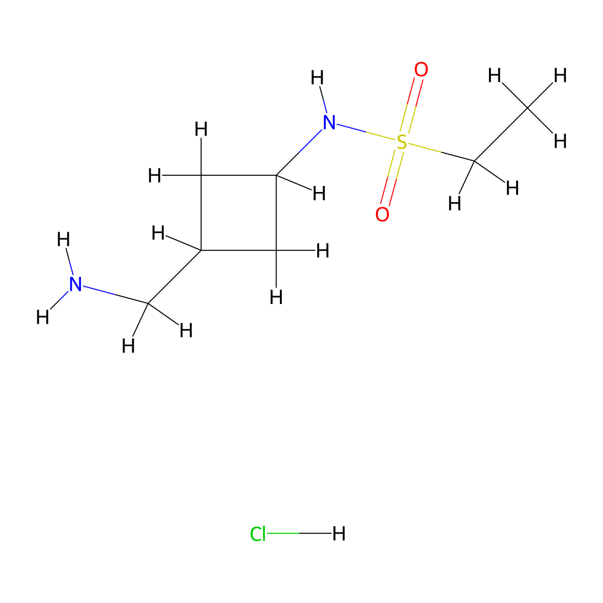 N-[3-(aminomethyl)cyclobutyl]ethane-1-sulfonamide hydrochloride molecular structure, CAS 1864293-04-8
