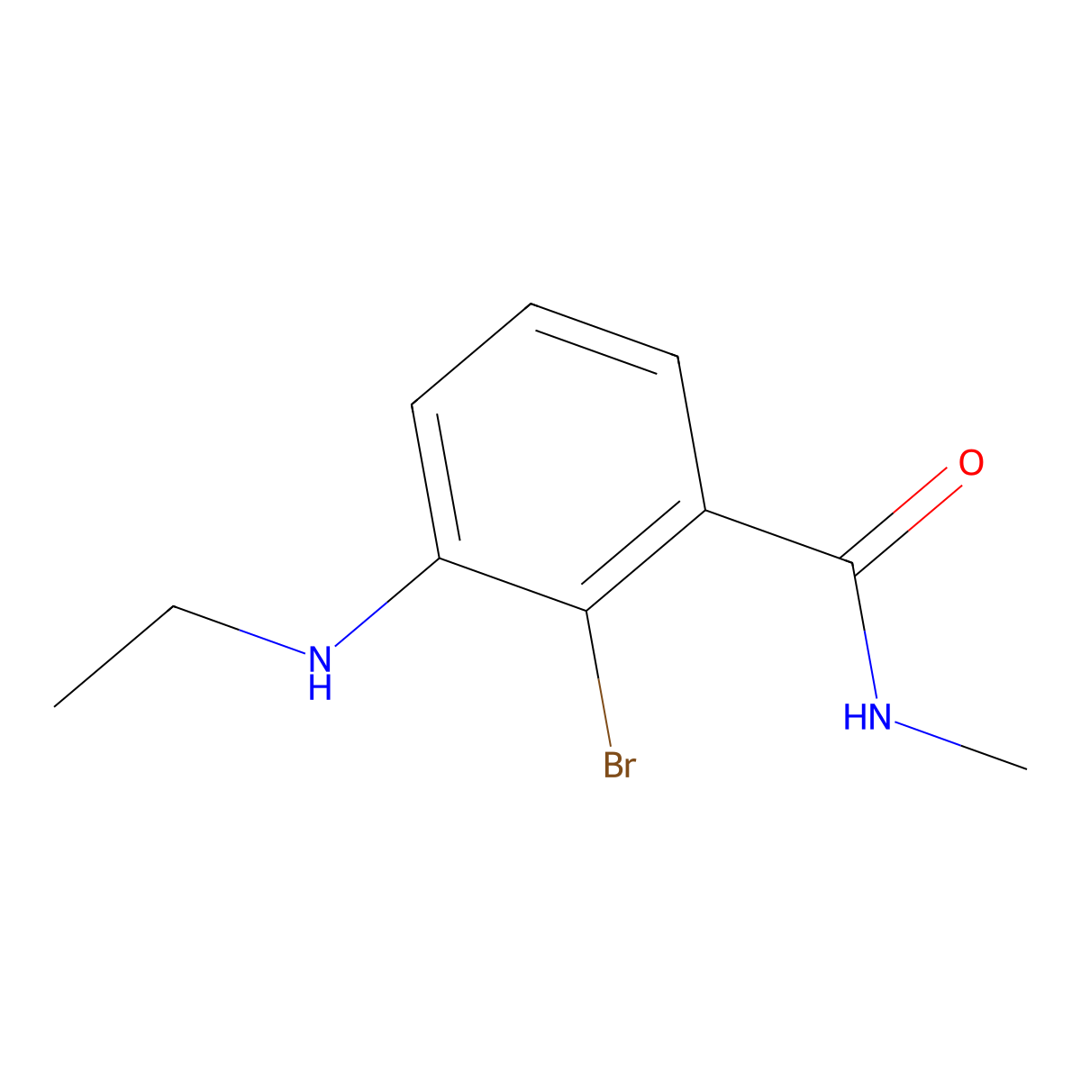 2-bromo-3-(ethylamino)-N-methylbenzamide molecular structure, CAS 1864294-23-4
