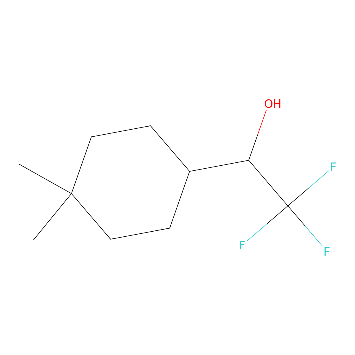1-(4,4-Dimethylcyclohexyl)-2,2,2-trifluoroethan-1-ol molecular structure, CAS 1864295-79-3