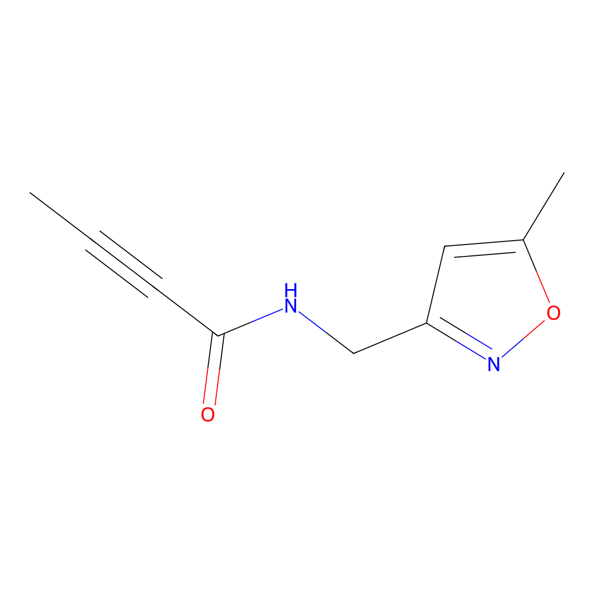 N-[(5-methyl-1,2-oxazol-3-yl)methyl]but-2-ynamide molecular structure, CAS 1864296-66-1