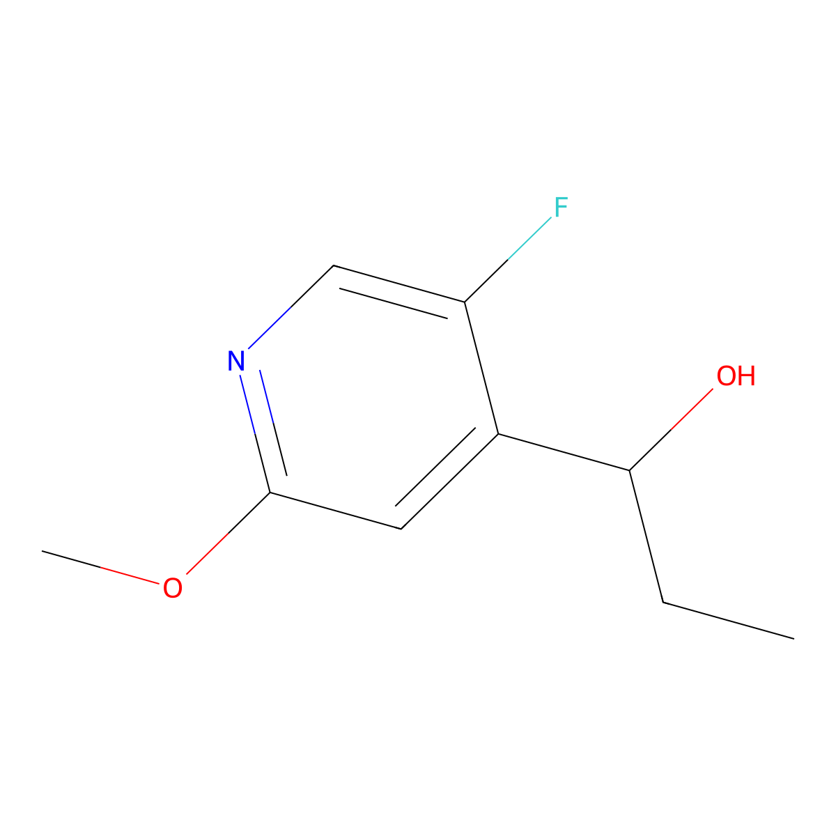 1-(5-Fluoro-2-methoxypyridin-4-yl)propan-1-ol molecular structure, CAS 1864298-37-2