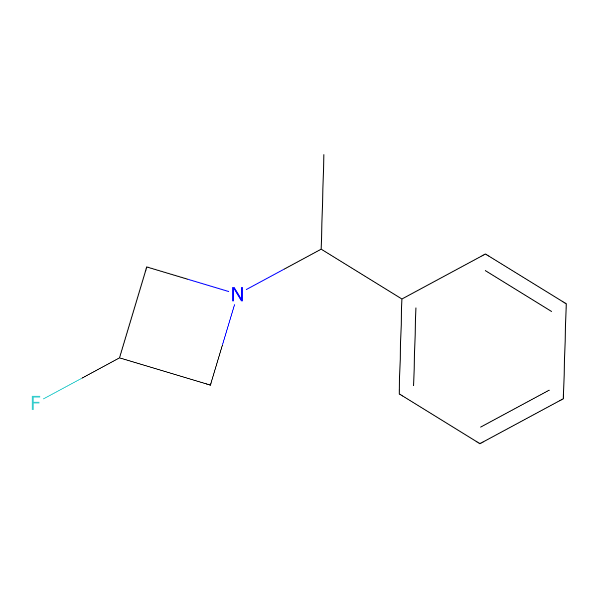 3-Fluoro-1-(1-phenylethyl)azetidine molecular structure, CAS 1864298-58-7