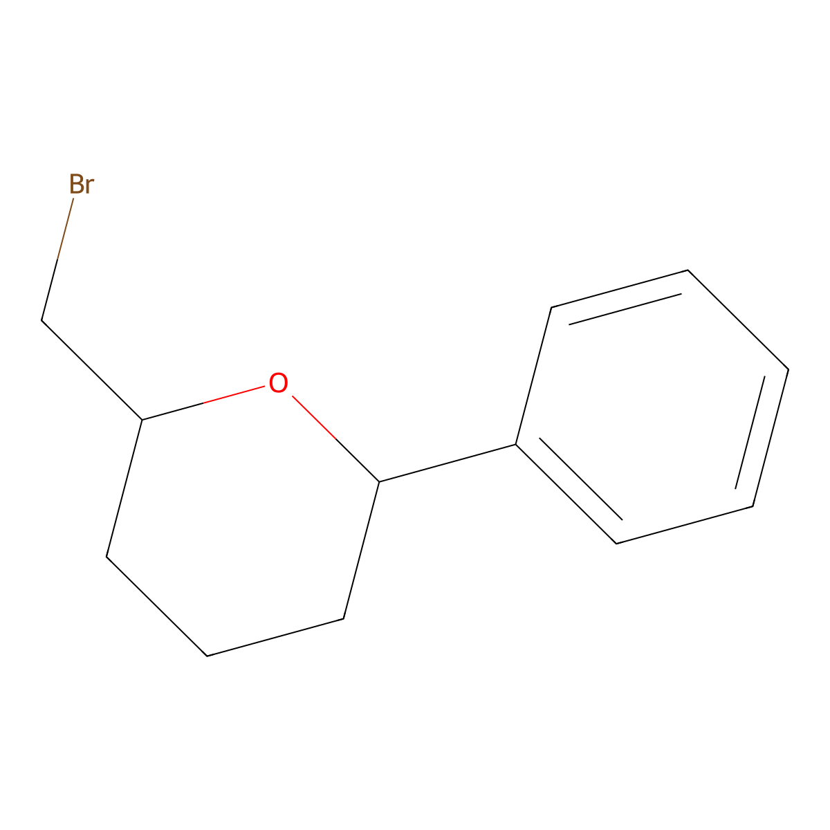 2-(Bromomethyl)-6-phenyloxane molecular structure, CAS 1864299-18-2