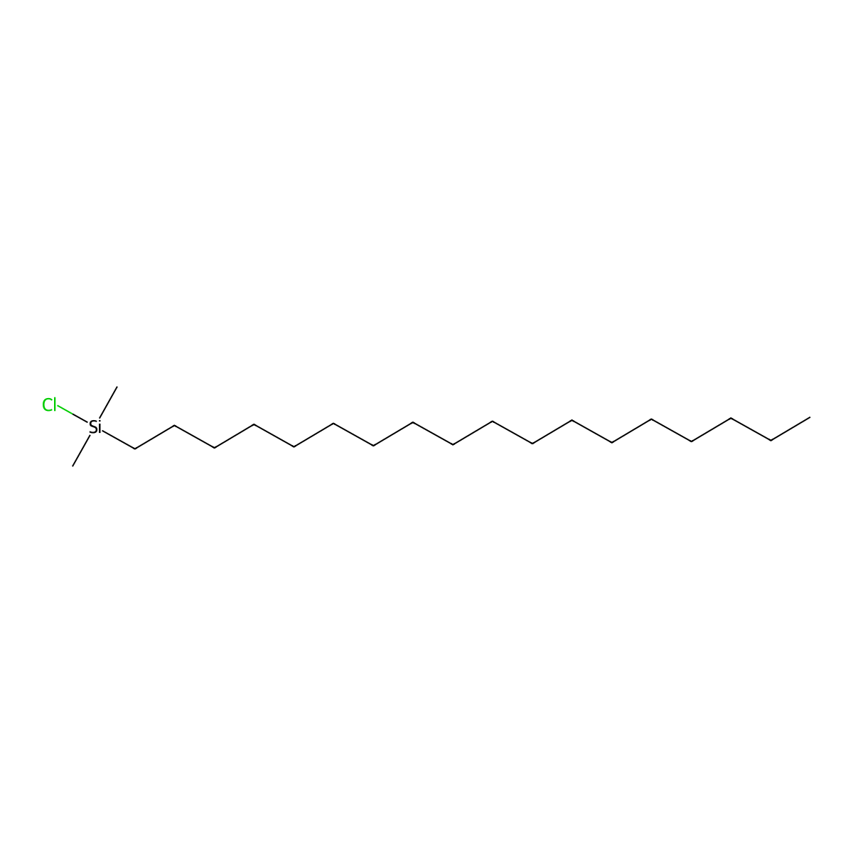 Octadecyldimethylchlorosilane molecular structure, CAS 18643-08-8