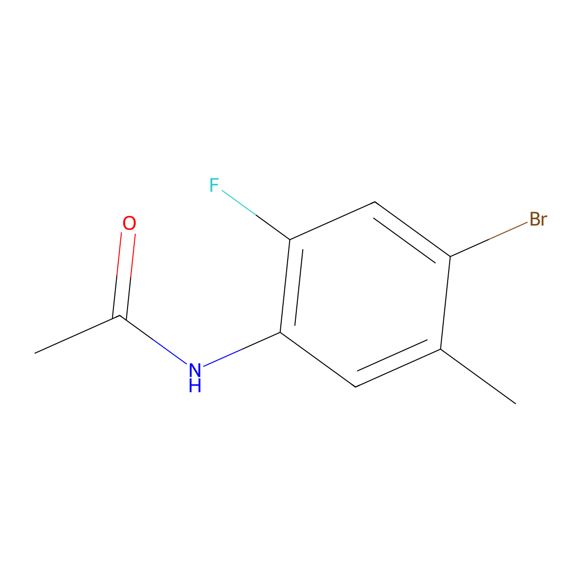 N-(4-bromo-2-fluoro-5-methylphenyl)acetamide molecular structure, CAS 1864304-43-7