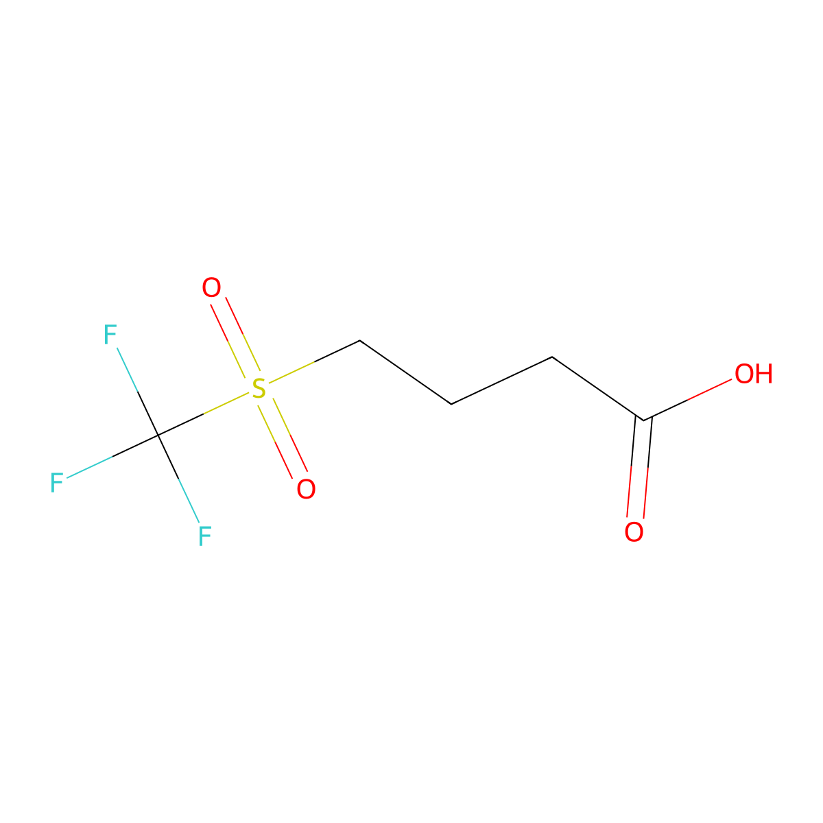 4-Trifluoromethanesulfonylbutanoic acid molecular structure, CAS 1864307-08-3