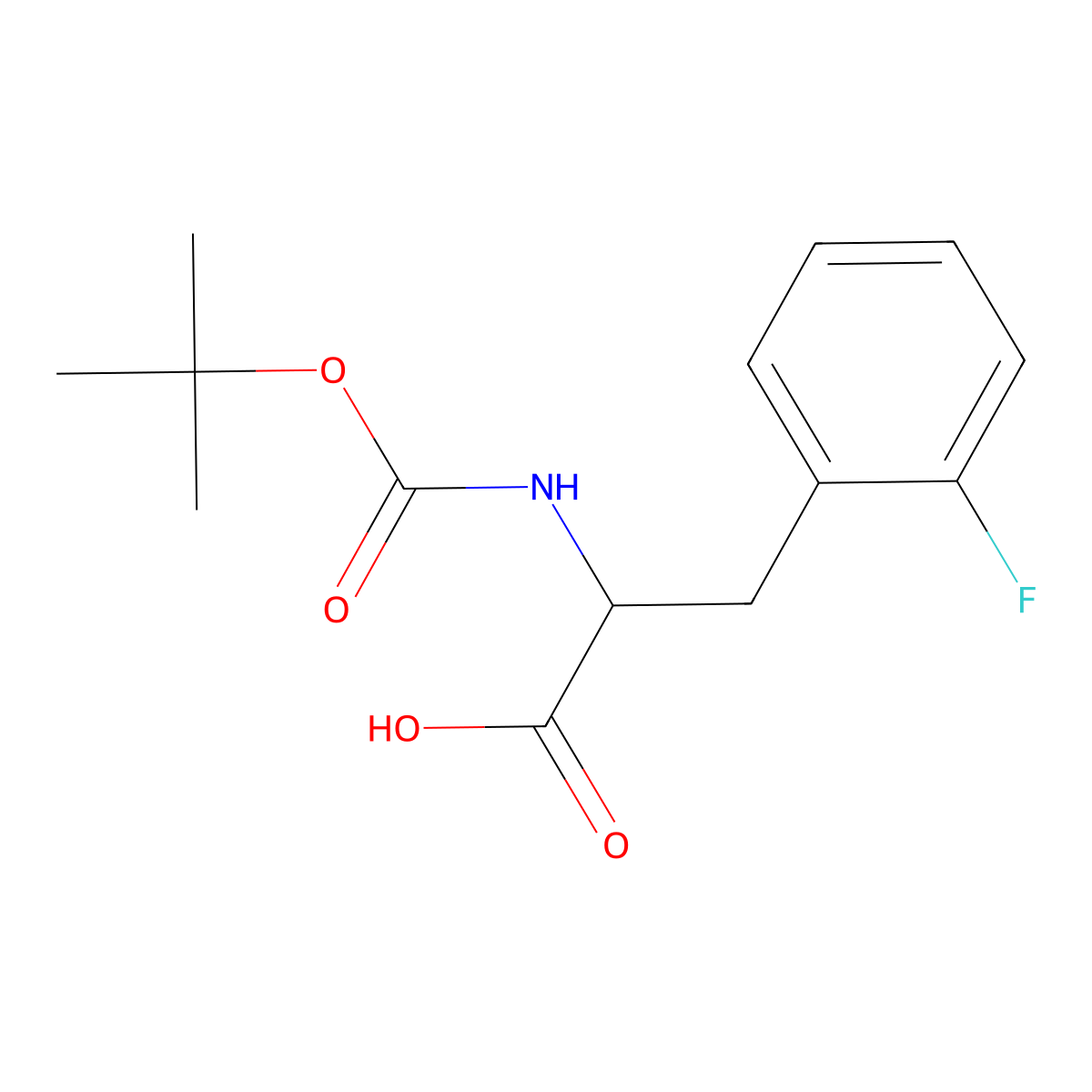 2-[(Tert-butoxycarbonyl)amino]-3-(2-fluorophenyl)propanoic acid molecular structure, CAS 186431-96-9