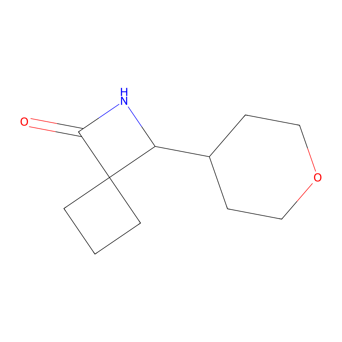 3-(Oxan-4-yl)-2-azaspiro[3.3]heptan-1-one molecular structure, CAS 1864319-13-0