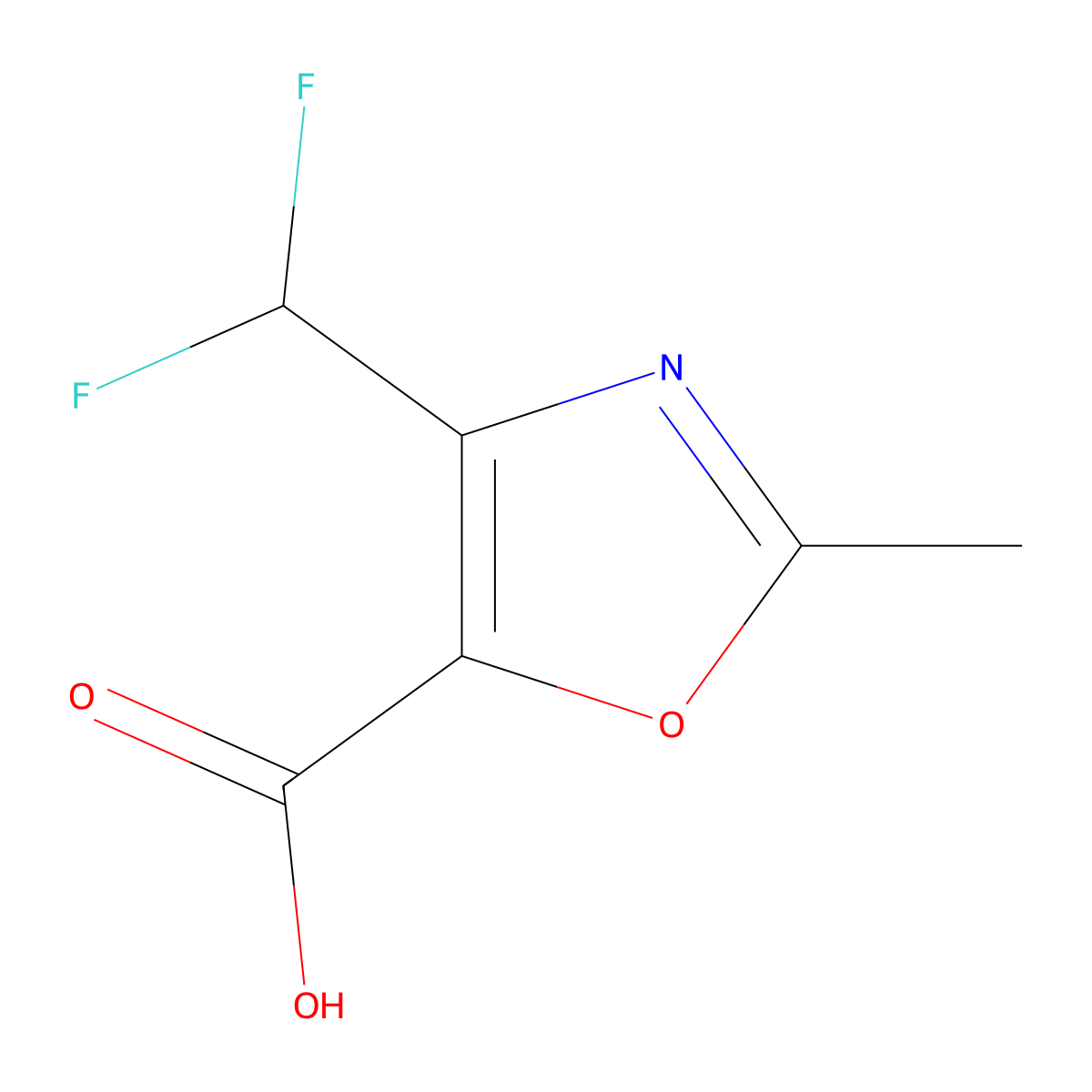4-(Difluoromethyl)-2-methyloxazole-5-carboxylic acid molecular structure, CAS 1864339-54-7