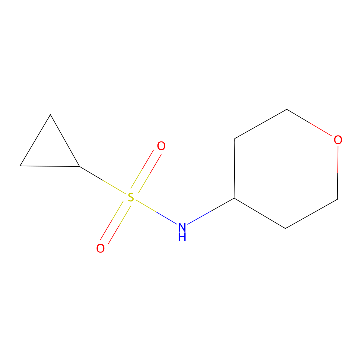 N-(Oxan-4-yl)cyclopropanesulfonamide molecular structure, CAS 1864342-02-8