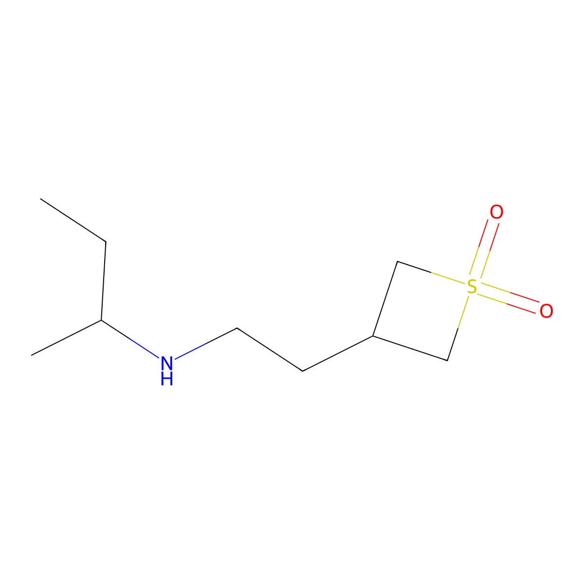 3-(2-(sec-Butylamino)ethyl)thietane 1,1-dioxide molecular structure, CAS 1864349-56-3