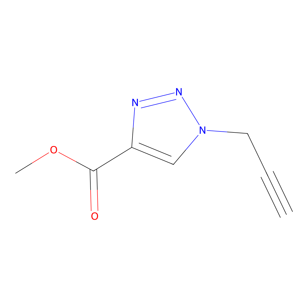 methyl 1-(prop-2-yn-1-yl)-1H-1,2,3-triazole-4-carboxylate molecular structure, CAS 1864352-52-2