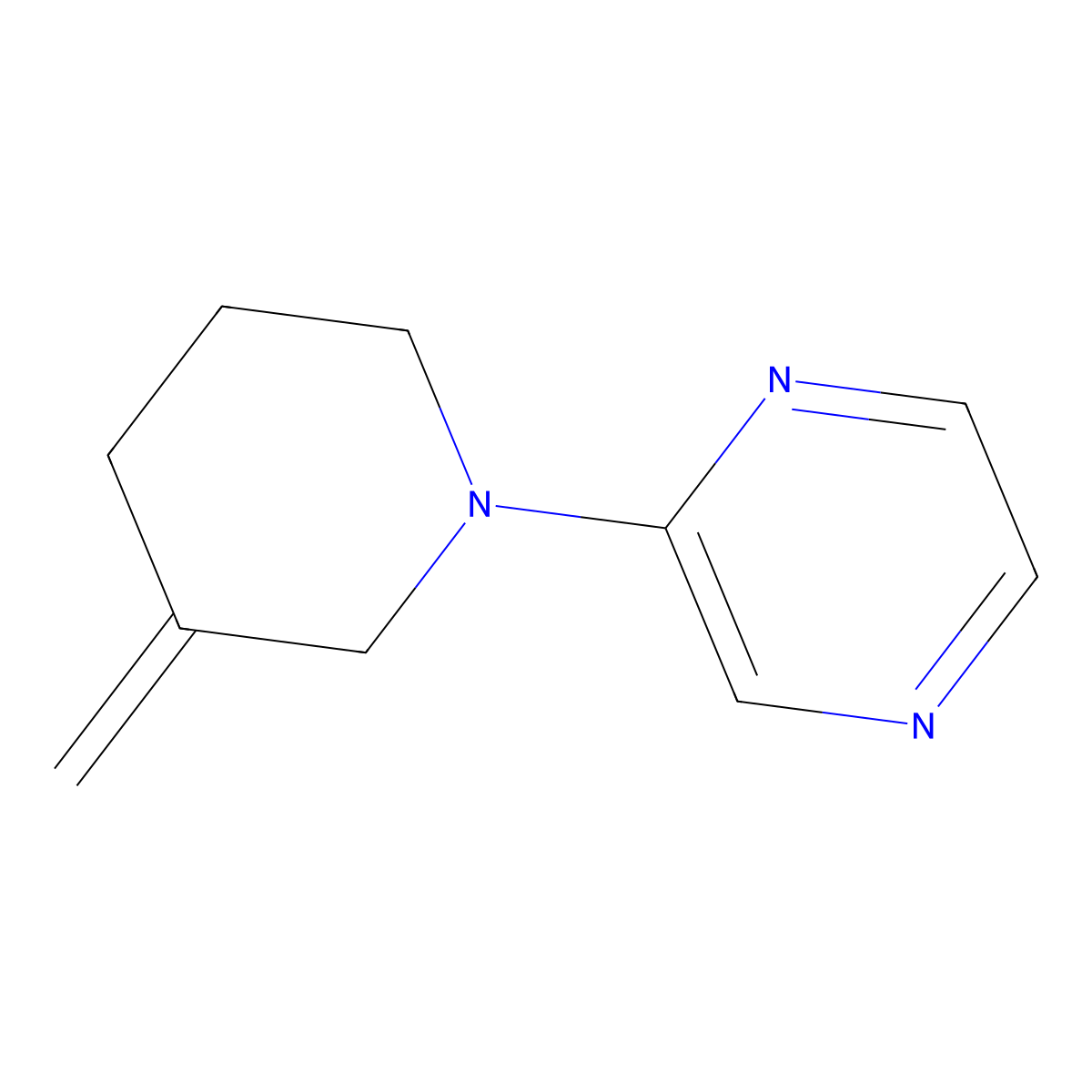 2-(3-Methylidenepiperidin-1-yl)pyrazine molecular structure, CAS 1864353-06-9