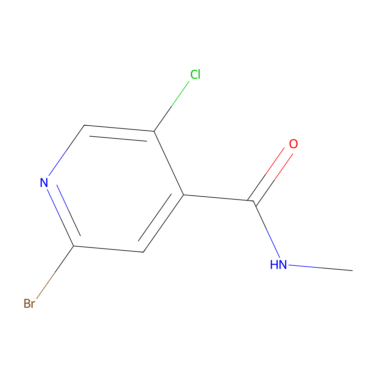 2-bromo-5-chloro-N-methylisonicotinamide molecular structure, CAS 1864371-48-1