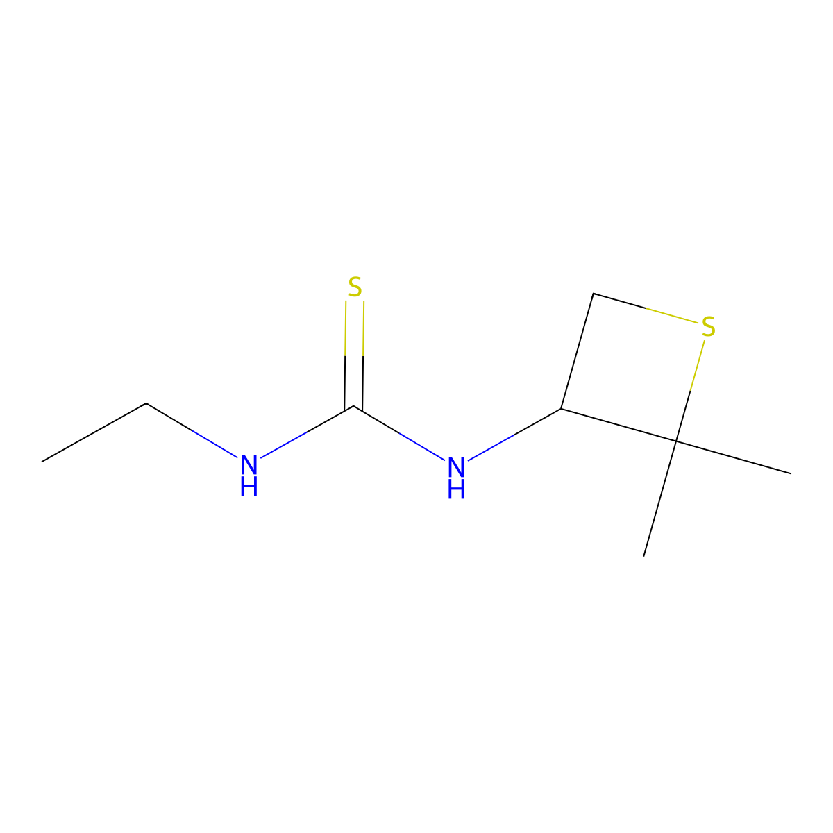 1-(2,2-Dimethylthietan-3-yl)-3-ethylthiourea molecular structure, CAS 1864371-80-1