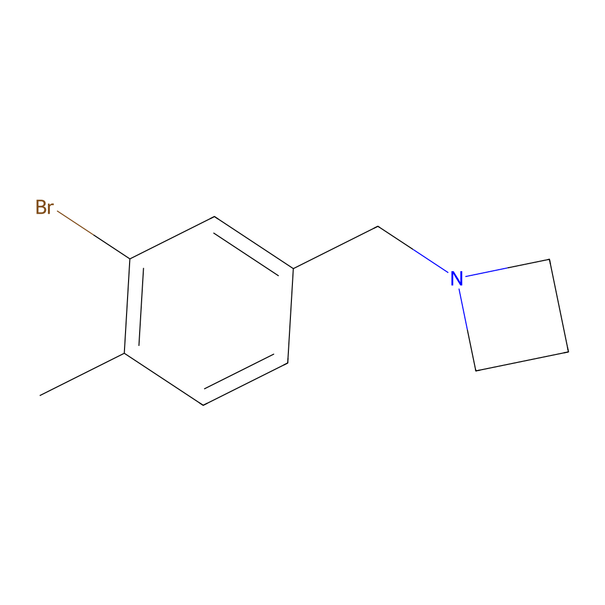1-[(3-Bromo-4-methylphenyl)methyl]azetidine molecular structure, CAS 1864373-24-9