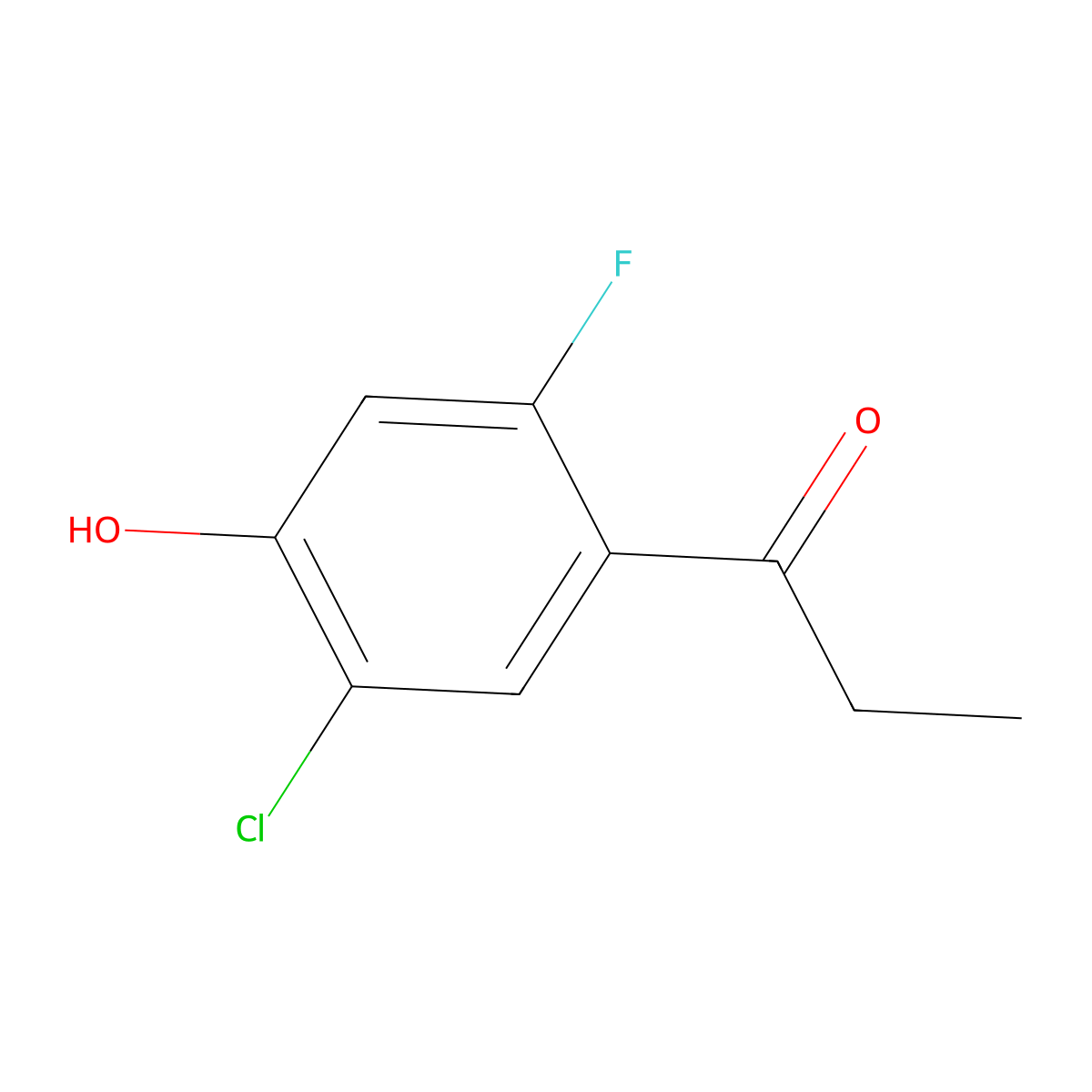 1-(5-Chloro-2-fluoro-4-hydroxyphenyl)propan-1-one molecular structure, CAS 1864374-06-0