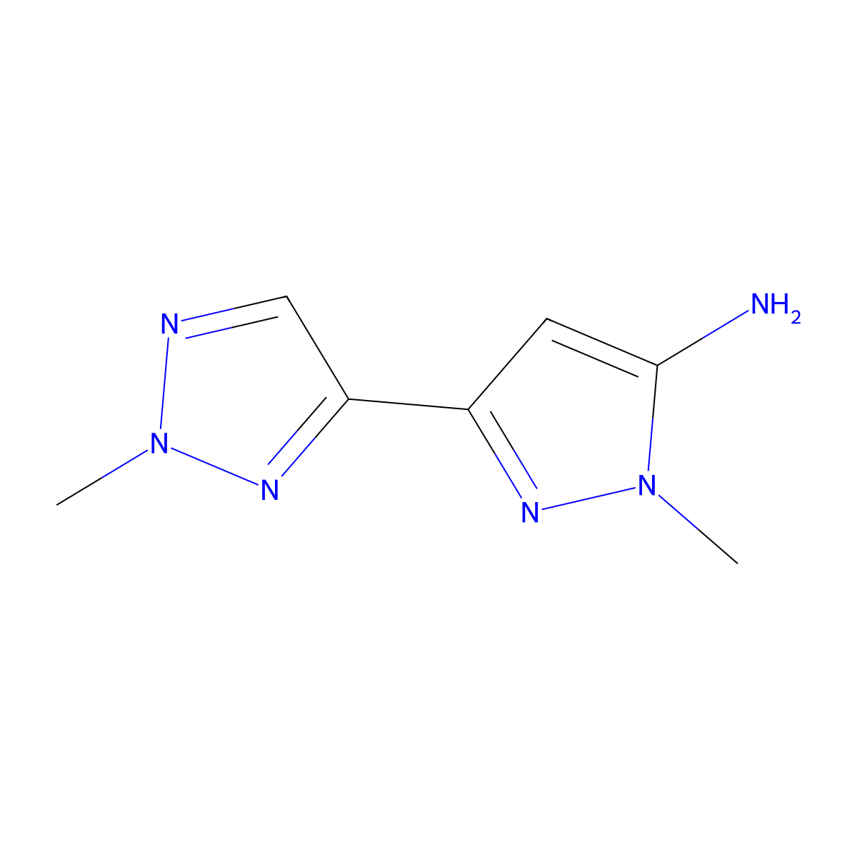 1-Methyl-3-(2-methyl-2H-1,2,3-triazol-4-yl)-1H-pyrazol-5-amine molecular structure, CAS 1864374-32-2