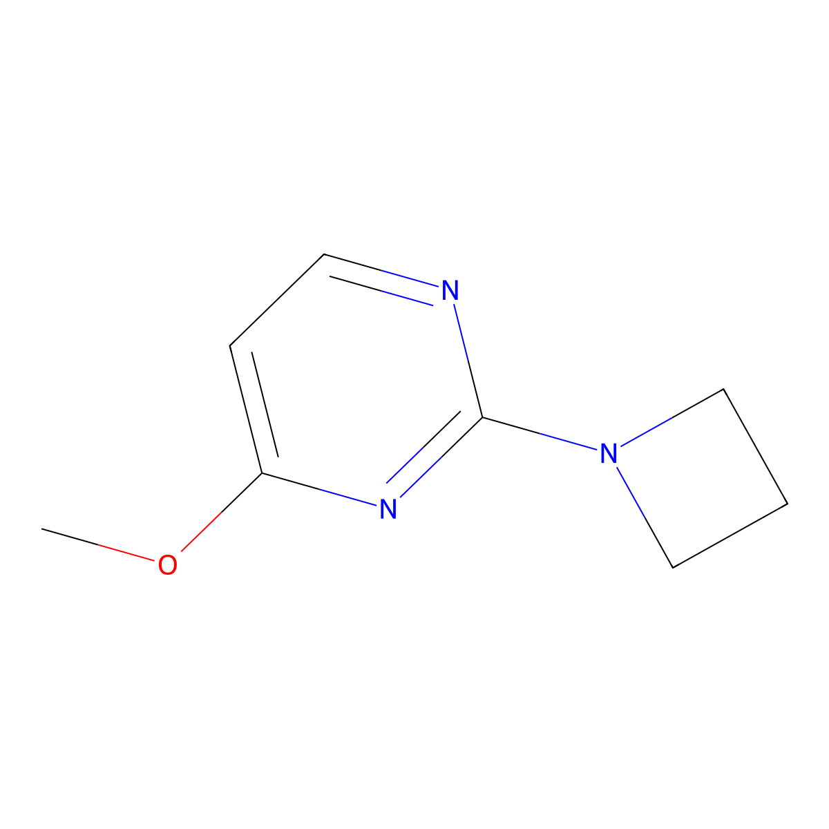 2-(Azetidin-1-yl)-4-methoxypyrimidine molecular structure, CAS 1864391-10-5