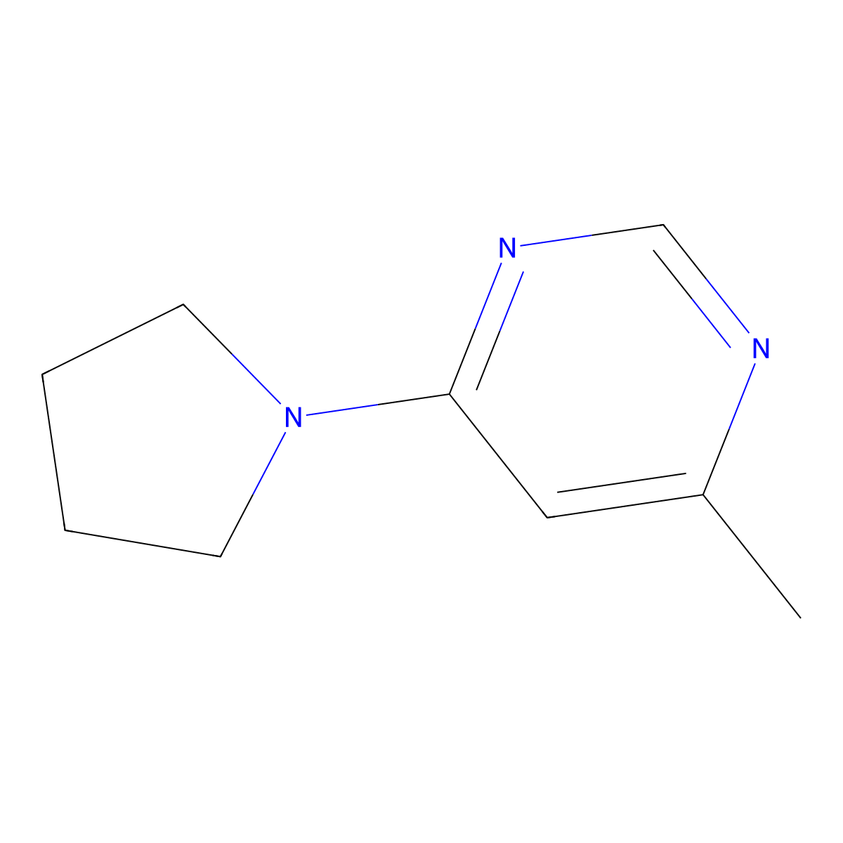 4-Methyl-6-(pyrrolidin-1-yl)pyrimidine molecular structure, CAS 1864394-68-2