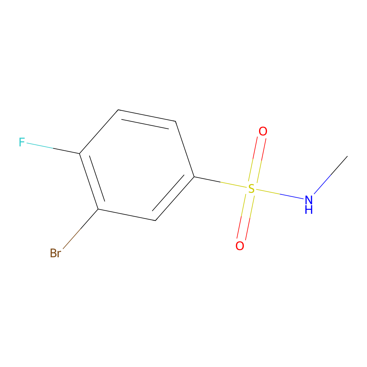 3-Bromo-4-fluoro-N-methylbenzenesulfonamide molecular structure, CAS 1864395-88-9