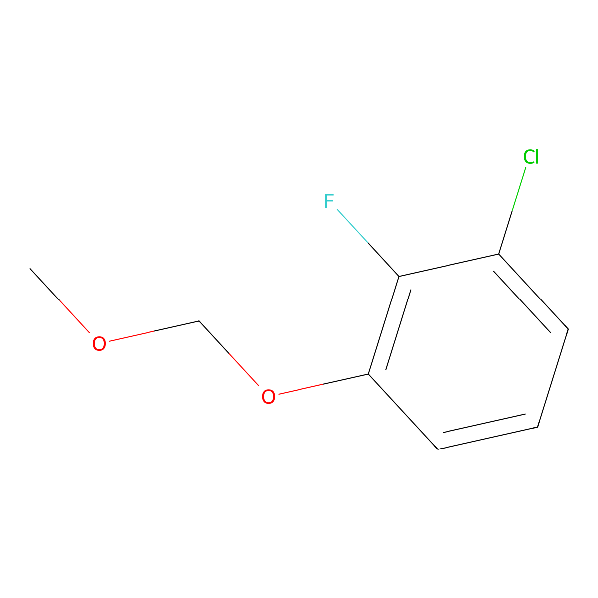 1-Chloro-2-fluoro-3-(methoxymethoxy)benzene molecular structure, CAS 1864399-37-0