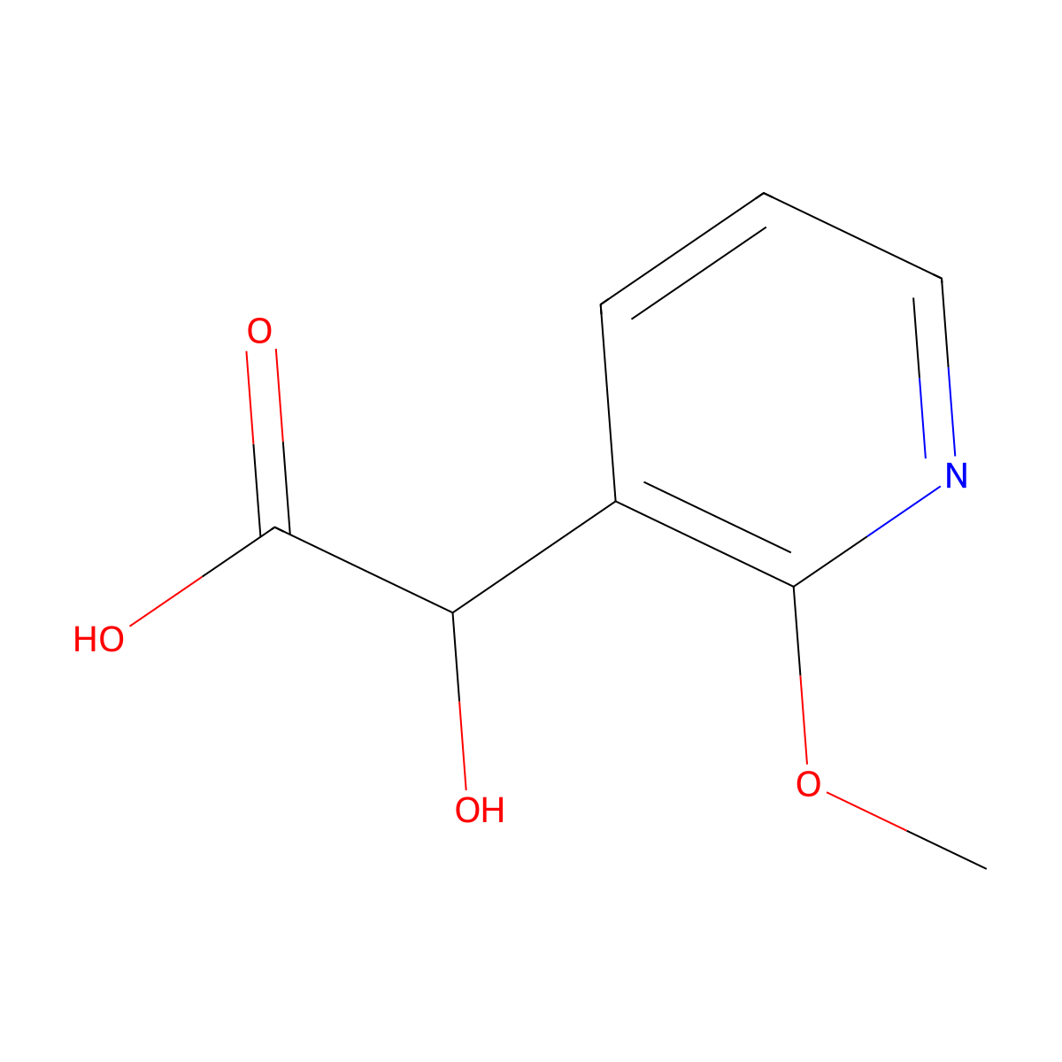 2-Hydroxy-2-(2-methoxypyridin-3-yl)acetic acid molecular structure, CAS 1864402-88-9