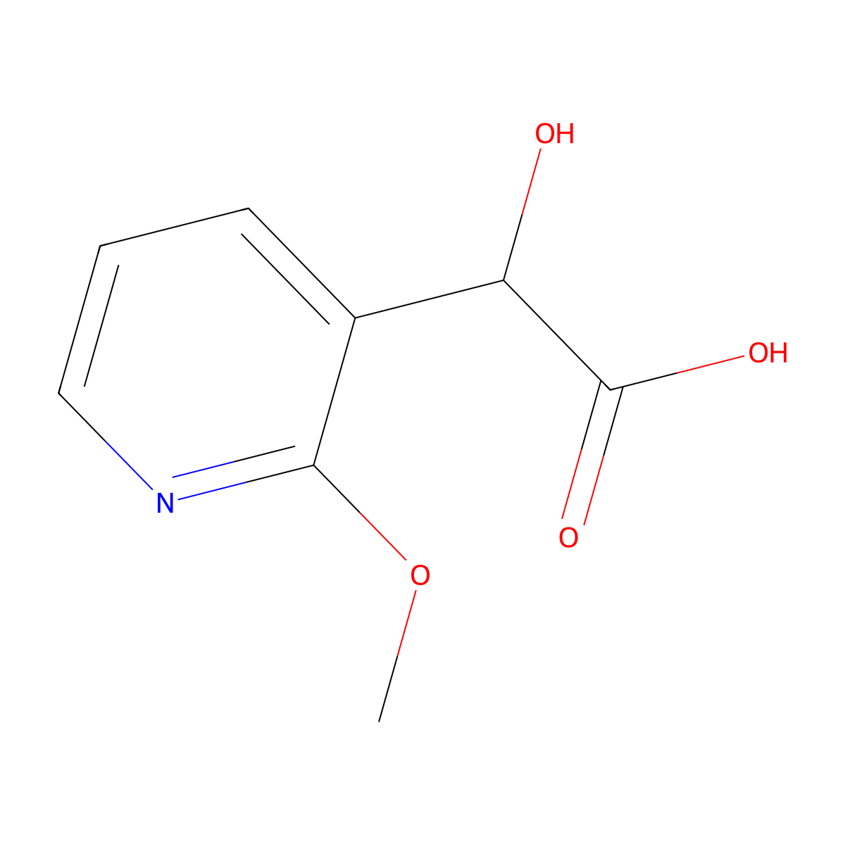 2-Hydroxy-2-(2-methoxypyridin-3-yl)acetic acid molecular structure, CAS 1864402-88-9