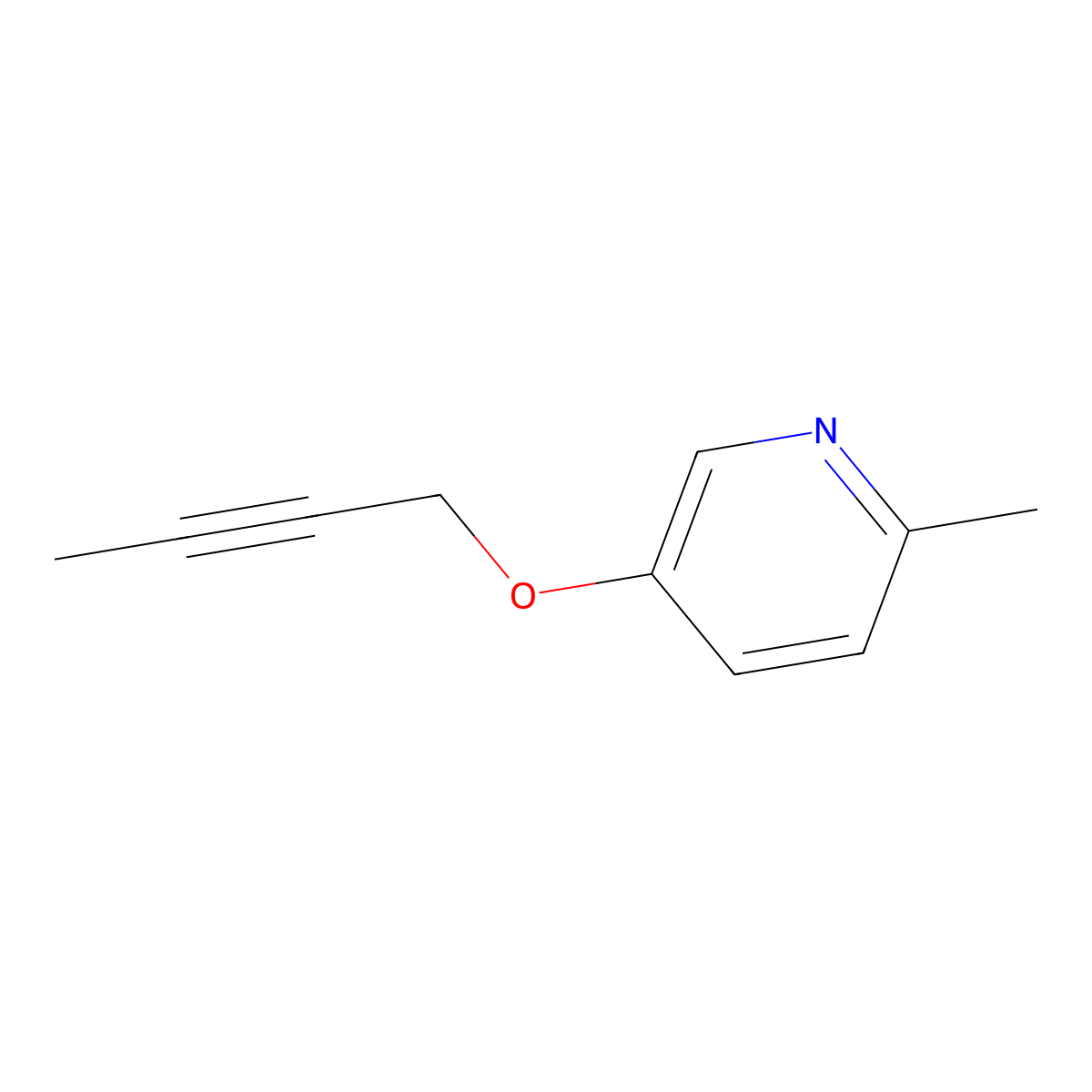 5-(But-2-yn-1-yloxy)-2-methylpyridine molecular structure, CAS 1864403-16-6