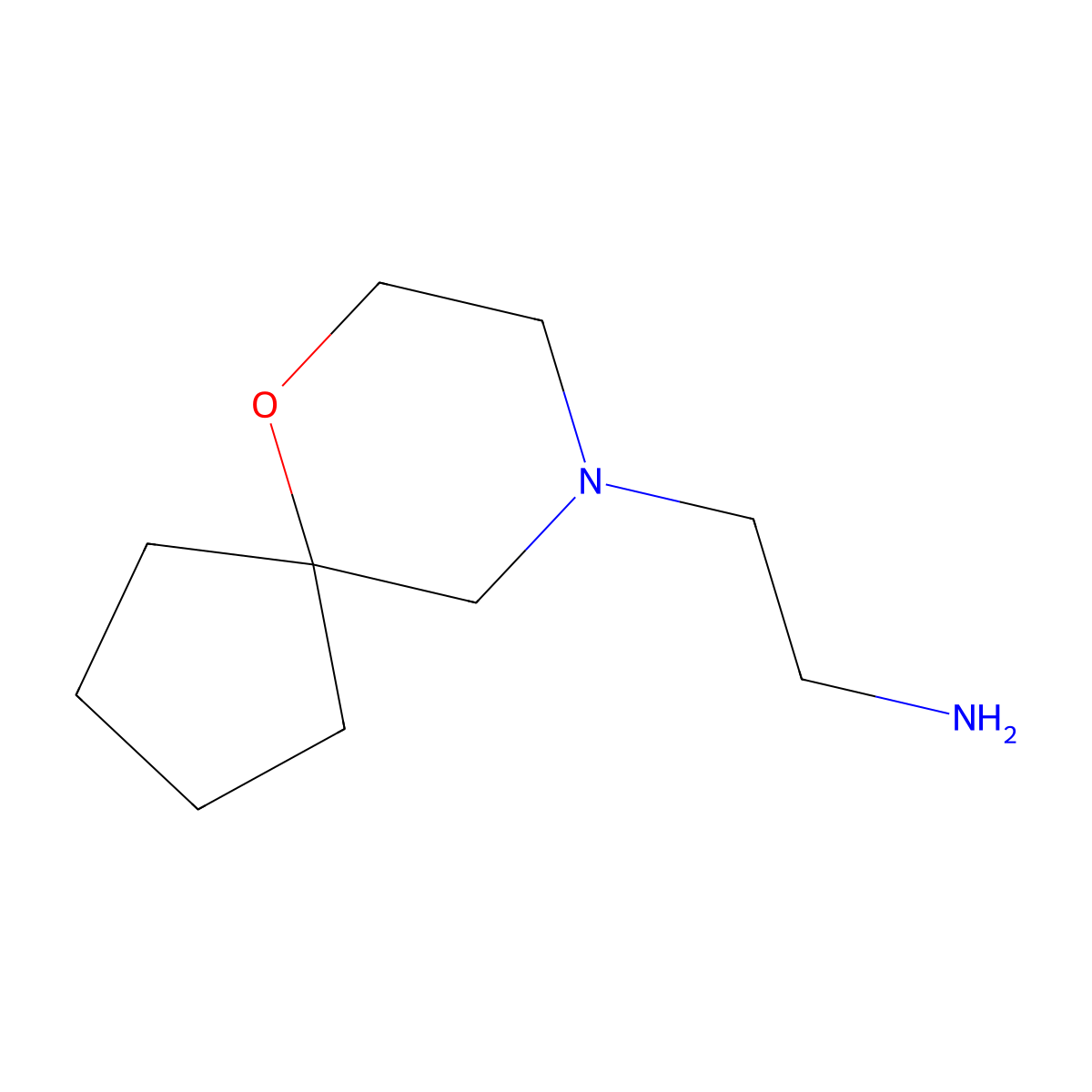 2-{6-Oxa-9-azaspiro[4.5]decan-9-yl}ethan-1-amine molecular structure, CAS 1864407-00-0