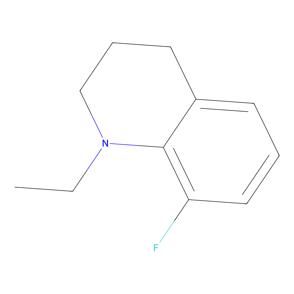 1-Ethyl-8-fluoro-1,2,3,4-tetrahydroquinoline molecular structure, CAS 1864422-44-5