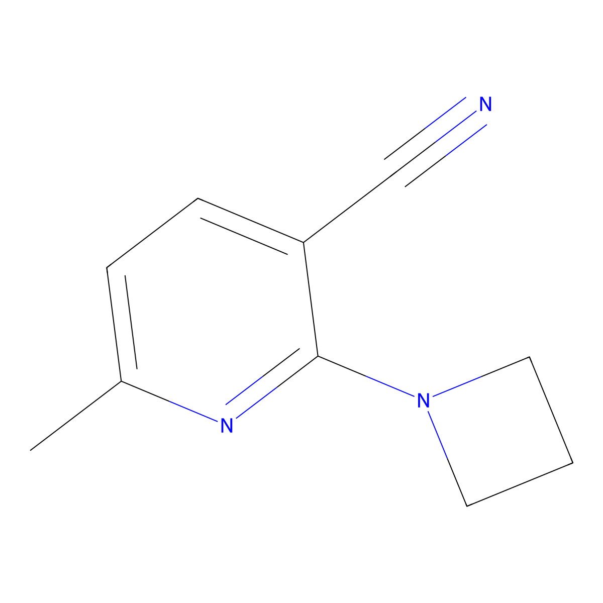 2-(Azetidin-1-yl)-6-methylpyridine-3-carbonitrile molecular structure, CAS 1864431-33-3