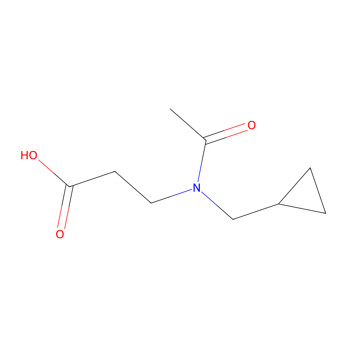 3-[N-(cyclopropylmethyl)acetamido]propanoic acid molecular structure, CAS 1864432-02-9