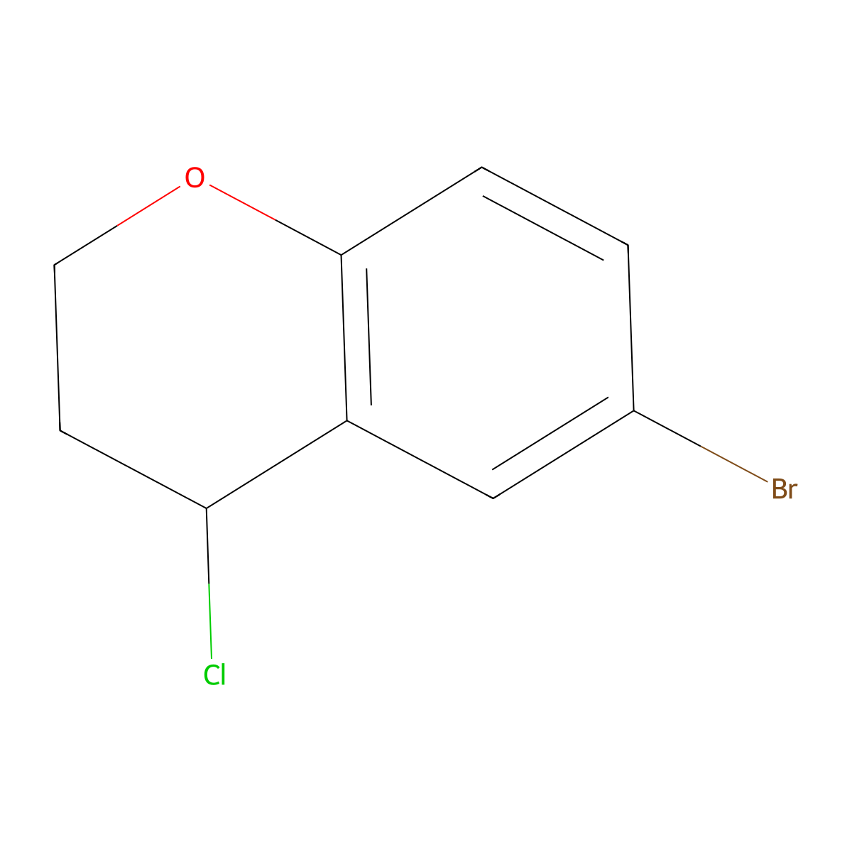 6-bromo-4-chloro-3,4-dihydro-2H-1-benzopyran molecular structure, CAS 1864453-93-9