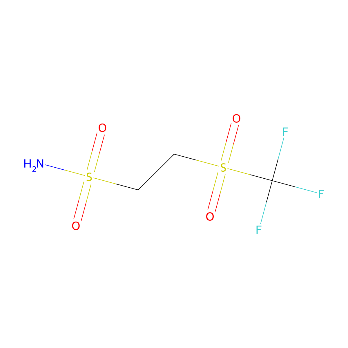 2-Trifluoromethanesulfonylethane-1-sulfonamide molecular structure, CAS 1864459-66-4
