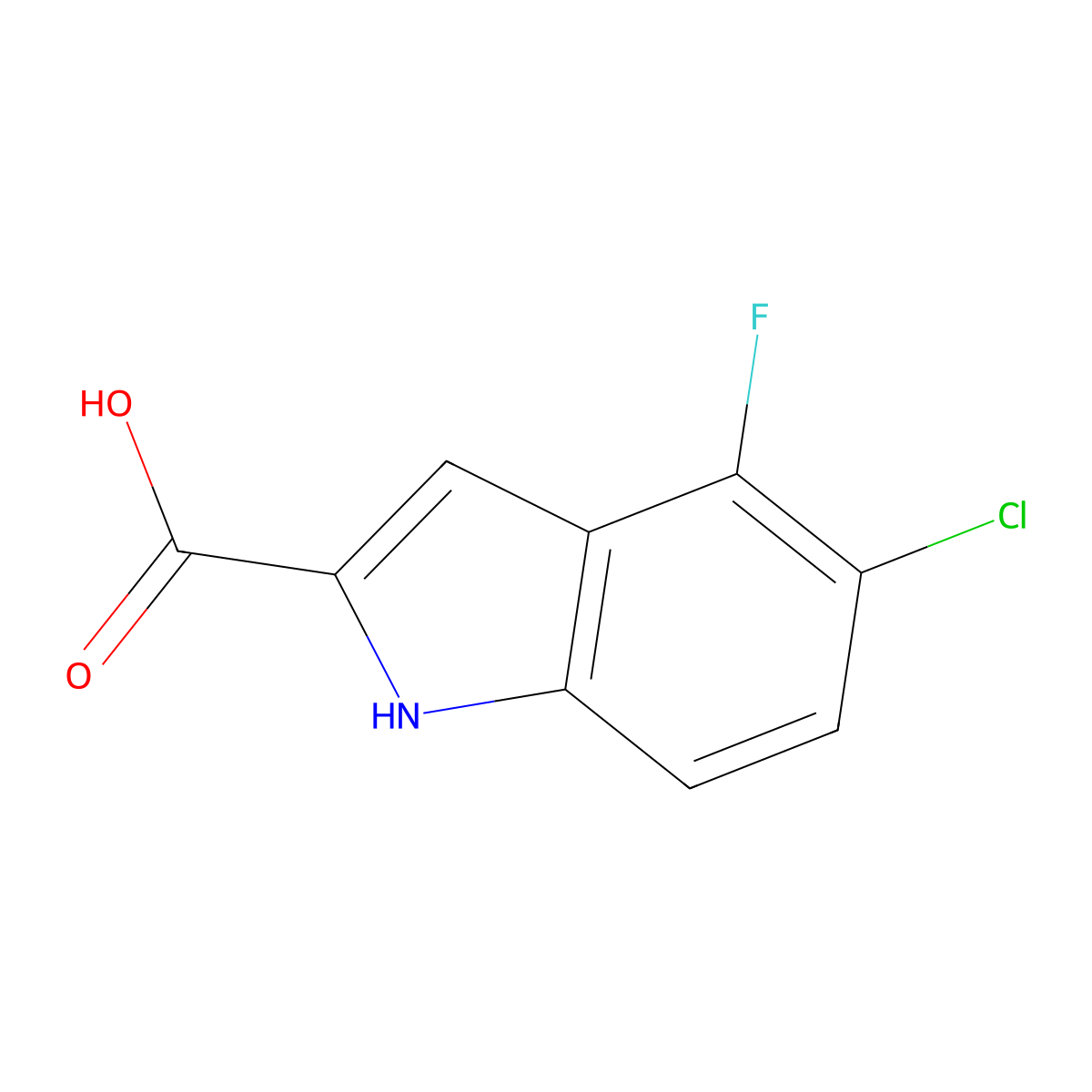 5-Chloro-4-fluoro-1H-indole-2-carboxylic acid molecular structure, CAS 186446-26-4